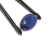 Lapis Lazuli Gemstone Connector, Lapis Lazuli Double Loop Charm, Jewelry Supplies for Jewelry Making, Jewelry Findings, 29x17mm