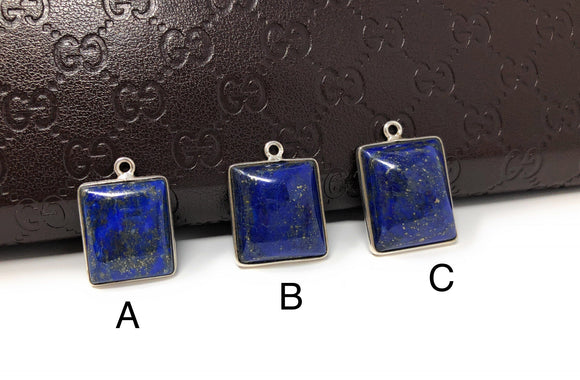 Lapis Lazuli, Gemstone Charm, Lapis Lazuli Charms, Bezel Charms, Jewelry Supplies, Jewelry Making, Jewelry Findings, DIY Jewelry, Bulk Charm