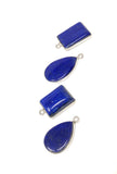 4 Pcs Lapis Lazuli Charms, Gemstone Charms, Bezel Charms, Jewelry Supplies, Jewelry Making, Jewelry Findings, DIY Jewelry, Wholesale Charms