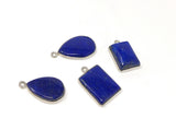 4 Pcs Lapis Lazuli Charms, Gemstone Charms, Bezel Charms, Jewelry Supplies, Jewelry Making, Jewelry Findings, DIY Jewelry, Wholesale Charms