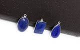 3 Pcs Lapis Lazuli Charms, Gemstone Charms, Bezel Charms, Jewelry Supplies, Jewelry Making, Jewelry Findings, Wholesale Charms, Blue Charms