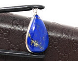 Lapis Lazuli, Gemstone Charm, Lapis Lazuli Charm, Silver Charm, Jewelry Supplies, Jewelry Making, Jewelry Findings, DIY Jewelry, 28.5x17.5mm