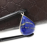 Lapis Lazuli, Gemstone Charm, Lapis Lazuli Charm, Silver Charm, Jewelry Supplies, Jewelry Making, Jewelry Findings, DIY Jewelry, 29x19.5X7mm