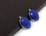 2 Pcs Lapis Lazuli Charms, Gemstone Charms, Bezel Charms, Jewelry Supplies, Jewelry Making, Jewelry Findings, DIY Jewelry, Wholesale Charms