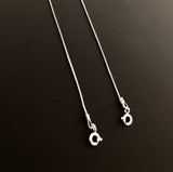 Half Finished Sterling Silver Box Chain - Front Clasp, Necklace Findings Jewelry Supplies, Bulk Wholesale Chains, 18"/20"/22"/24"
