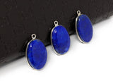 3 Pcs Lapis Lazuli Charms, Gemstone Charms, Bezel Charms, Jewelry Supplies, Jewelry Making, Jewelry Findings, DIY Jewelry, Wholesale Charms