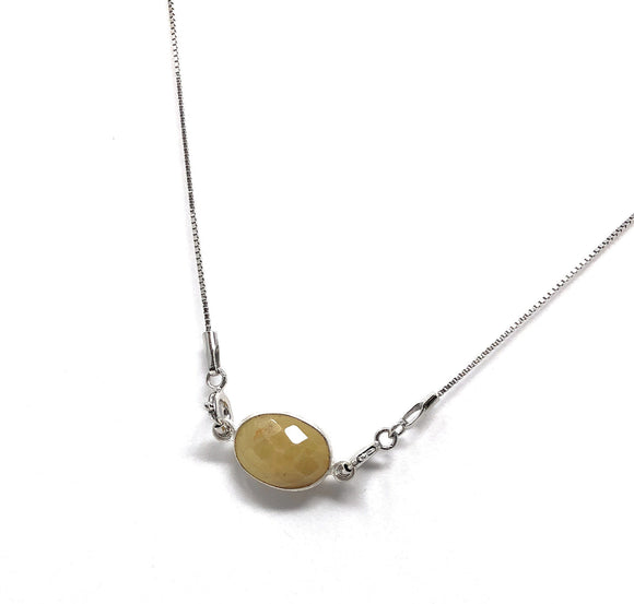 Yellow Sapphire Necklace, Gemstone Necklace, Layering Necklace, Minimalist Necklace, Sterling Silver Necklace, Delicate Necklace