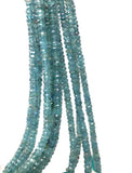 7.5" Natural Tourmaline Gemstone Beads, Paraiba Color Tourmaline Beads, Indicolite Tourmaline Beads, Bulk Wholesale Beads, 3mm - 4.5mm