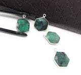4Pcs /5Pcs Emerald Gemstone Charms, Sterling Silver Charms, May Birthstone DIY Jewelry Making Supplies, 20x15.25mm