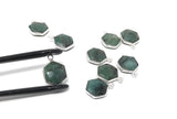 10 Pcs/11Pcs Emerald Gemstone Charms, Sterling Silver Charms for DIY Jewelry Making, May Birthstone Charms, 16.5X12mm