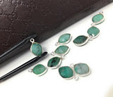 5Pcs Emerald Gemstone Charms, Sterling Silver Charms for DIY Jewelry Making, Bulk Jewelry Supplies, May Birthstone Charms, 15.5X10mm