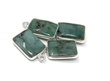 Emerald Gemstone Charms, Sterling Silver Charms, Jewelry Making, Jewelry Supplies, Add a Charm, Bracelet Charms, 17X10mm, 1 Pc
