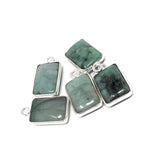 5Pcs Emerald Charms, Gemstone Charms, Sterling Silver Charms, Jewelry Making, Jewelry Supplies, Add a Charm, Bracelet Charms, 16X9mm