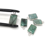 5Pcs Emerald Charms, Gemstone Charms, Sterling Silver Charms, Jewelry Making, Jewelry Supplies, Add a Charm, Bracelet Charms, 16X9mm