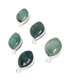 5Pcs Emerald Gemstone Charms, Sterling Silver Charms for DIY Jewelry Making, May Birthstone Bracelet Charms, 17.5X11mm