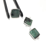 3Pcs Emerald Connectors, Gemstone Connectors, Silver Connectors, Jewelry Making, Jewelry Supplies, Jewelry findings, DIY Jewelry, 20X14mm