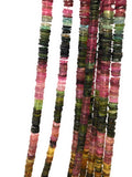 13.5" Natural Tourmaline Beads, Gemstone Beads, Watermelon Color Tourmaline Beads, Jewelry Supplies, Wholesale Beads, Heishi Beads