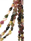 Tourmaline Gemstone Beads, Bi Color Tourmaline Nugget Beads for Jewelry Making, Wholesale Bulk Beads, Jewelry Supplies , 3.5"/6" Strand