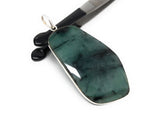 Emerald Pendant, Sterling Silver Pendant, Gemstone Pendant, May Birthstone Jewelry, Wholesale DIY Jewelry Making