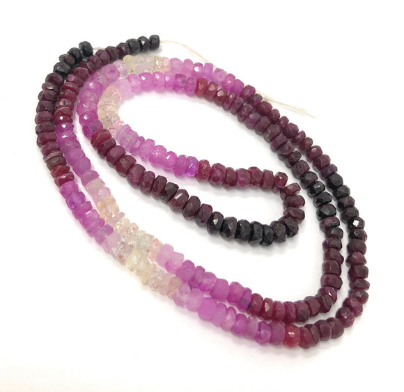 Ruby Beads, Gemstone Beads, Shaded Ruby Beads, Wholesale Beads, Jewelry Supplies, July Birthstone, Jewelry Making, Bulk Beads, 3-4mm, 16