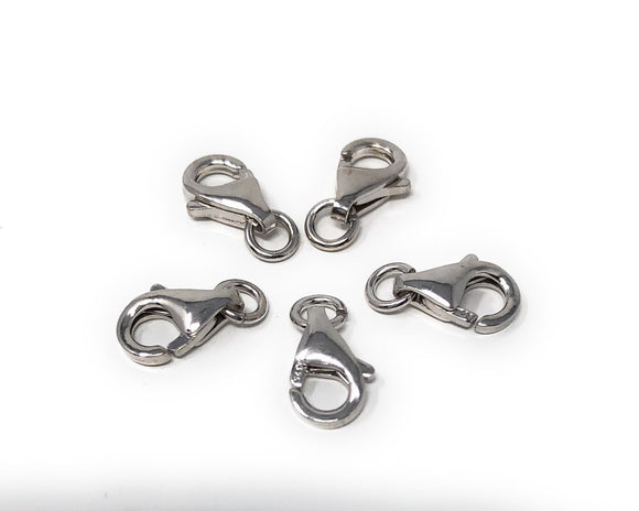 5 Pcs Sterling Silver Lobster Clasp, Lobster Claw Clasp, Jewelry Findings for DIY Jewelry Making, Wholesale Bulk Silver findings, 8x5.5mm