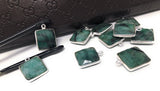 7 Pcs Emerald Gemstone Charms, Sterling Silver Charms for DIY Jewelry Making, May Birthstone Bracelet Charms, 17.5x14mm