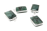 Emerald Gemstone Charms, Sterling Silver Charms, Jewelry Making, Jewelry Supplies, Add a Charm, Bracelet Charms, 17X10mm, 1 Pc