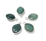 5Pcs Emerald Gemstone Charms, Sterling Silver Charms for DIY Jewelry Making, May Birthstone Bracelet Charms, 17.5X11mm