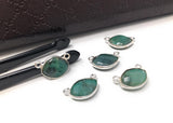 Natural Emerald Gemstone Connector, Sterling Silver Connectors, Jewelry Findings for Jewelry Making, Bulk Jewelry Supplies, Sakota Emerald