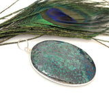 Natural Azurite Malachite Pendant, Genuine Gemstone Sterling Silver Pendant, Wholesale Jewelry for DIY Jewelry Making