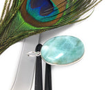 Larimar Pendant, Gemstone Pendant, Larimar, Gemstone Jewelry, Silver Pendant, Sterling Silver Pendant, Natural Gemstone Pendant, 47.65x25mm