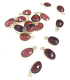 Wholesale Garnet Gemstone Charms, Gold Plated Sterling Silver Charms, Jewelry Findings for DIY Jewelry Making, Jewelry Supplies, 4 PC/5 PC