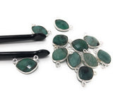 Natural Emerald Gemstone Connector, Sterling Silver Connectors, Jewelry Findings for Jewelry Making, Bulk Jewelry Supplies, Sakota Emerald