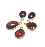 5 Pcs Garnet Gemstone Charms, Gold Plated Sterling Silver Charms, Jewelry Findings for Jewelry Making, Wholesale Bulk Jewelry Supplies