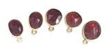 5 Pcs Garnet Gemstone Charms, Gold Plated Sterling Silver Charms, Jewelry Findings for Jewelry Making, Wholesale Bulk Jewelry Supplies