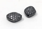 CZ Micro Pave Beads, Pave Spacer Beads for DIY Jewelry, Jewelry Findings for Jewelry Making, Wholesale Beads, 11.5mmX 8.5mm, 1 Piece