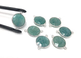 Amazonite Gemstone Connector, Sterling Silver Briolette Connectors, Jewelry Supplies for Jewelry Making, Wholesale Jewelry Findings, 1 Pc