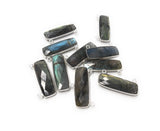 3 Pcs Labradorite Gemstone Connector, Sterling Silver Bar Connectors, Large DIY Jewelry Making Connector Charms , 28.5mmx13mm
