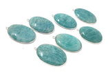 Sterling Silver Amazonite Gemstone Charms, Natural Gemstone Charms Jewelry Supplies for DIY Jewelry Making, Wholesale Large Charms, 1 Pc