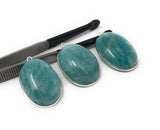 3Pcs Amazonite Gemstone Charms, Sterling Silver Charms, Natural Peruvian Amazonite Charms, DIY Jewelry Making Supplies