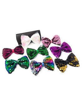 Reversible Sequin Mermaid Bow Hair Clips, Colorful Rainbow Sequins Hair Bow Kids Hair Accessories, Girls Barrette Clips, 1 Pc