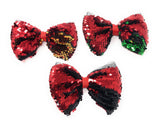 Reversible Sequin Mermaid Bow Hair Clips, Red Sequins Hair Bow Kids Hair Accessories, Girls Barrette Clips, 1 Pc