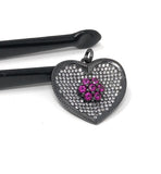 CZ Micro Pave Heart Charms, Jewelry Supplies for DIY Jewelry, Love Charms, CZ Charms in Gold Plated/Silver Plated/Rose Gold/Gun metal