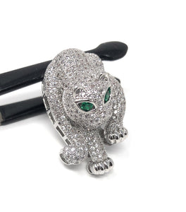 CZ Micro Pave Leopard Link, Leopard Findings, Leopard Pendant, CZ Pave Pendant, Jewelry Findings, Jewelry Supplies, CZ Multi Strand Link