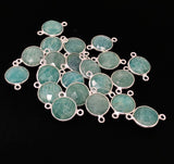 Sterling Silver Amazonite Gemstone Connector, Bulk Charms, Jewelry Supplies for Jewelry Making, Wholesale Jewelry Findings, 1 Pc