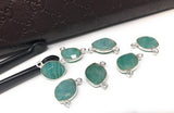 Sterling Silver Amazonite Gemstone Connector, Bulk Charms, Jewelry Supplies for Jewelry Making, Wholesale Jewelry Findings, 1 Pc