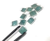 9 Pcs Sterling Silver Amazonite Gemstone Connector, Bulk Charms, Jewelry Supplies for Jewelry Making, Wholesale Jewelry Findings
