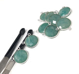 Sterling Silver Amazonite Gemstone Connector, Amazonite Charms, Bulk Jewelry Supplies for Jewelry Making, Wholesale Jewelry Findings, 1 Pc