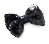 Reversible Sequin Mermaid Bow Hair Clips, Black Sequins Hair Bow Kids Hair Accessories, Girls Barrette Clips, Gifts for Girls, 1 Pc