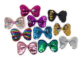 Reversible Sequin Bow Hair Clips, Hair Bow With Alligator Clips, Colorful Rainbow Sequins Hair Bow Kids Girl Barrette Hair Accessories, 1 Pc